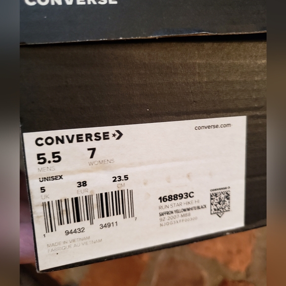 Converse Yellow High-Top Sneakers with Chunky Sole - Picture 9 of 9